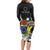 Cook Islands Independence Day Long Sleeve Bodycon Dress Kuki Airani Tiare Maori Polynesian Pattern - Black