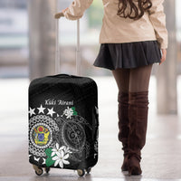 Cook Islands Independence Day Luggage Cover Kuki Airani Tiare Maori Polynesian Pattern - Black