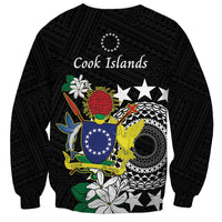 Cook Islands Independence Day Sweatshirt Kuki Airani Tiare Maori Polynesian Pattern - Black