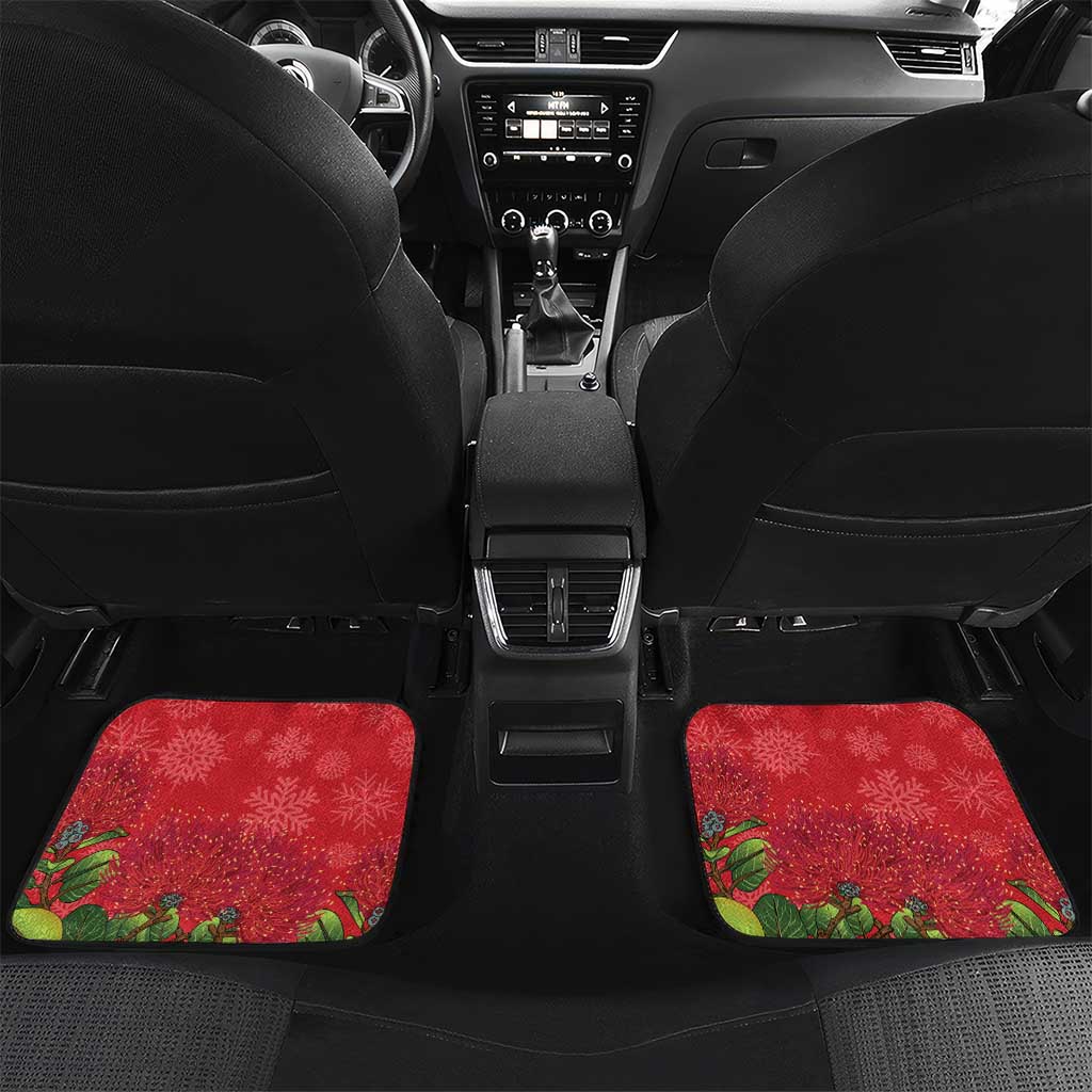 New Zealand Christmas In July Car Mats Kowhai Tui Bird With Pohutukawa - Red