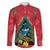 New Zealand Christmas In July Family Matching Off The Shoulder Long Sleeve Dress and Hawaiian Shirt Kowhai Tui Bird With Pohutukawa - Red