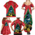 New Zealand Christmas In July Family Matching Summer Maxi Dress and Hawaiian Shirt Kowhai Tui Bird With Pohutukawa - Red