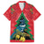 New Zealand Christmas In July Family Matching Summer Maxi Dress and Hawaiian Shirt Kowhai Tui Bird With Pohutukawa - Red