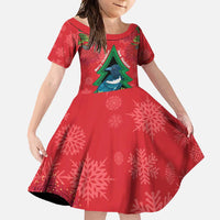 New Zealand Christmas In July Family Matching Tank Maxi Dress and Hawaiian Shirt Kowhai Tui Bird With Pohutukawa - Red