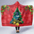 New Zealand Christmas In July Hooded Blanket Kowhai Tui Bird With Pohutukawa - Red