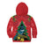 New Zealand Christmas In July Kid Hoodie Kowhai Tui Bird With Pohutukawa - Red