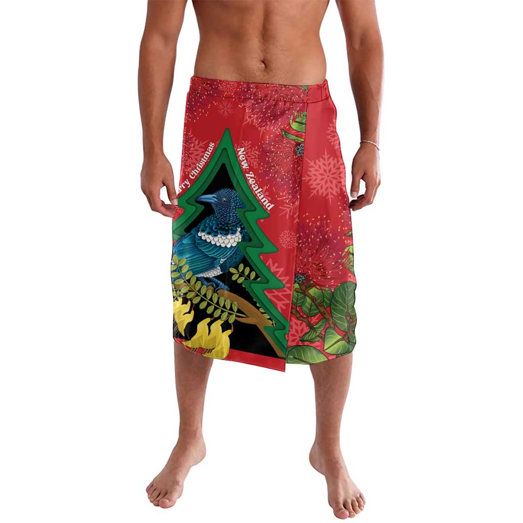 New Zealand Christmas In July Lavalava Kowhai Tui Bird With Pohutukawa - Red