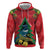 New Zealand Christmas In July Zip Hoodie Kowhai Tui Bird With Pohutukawa - Red