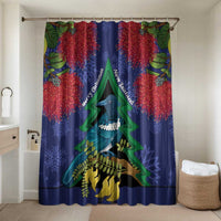 New Zealand Christmas In July Bathroom Set Kowhai Tui Bird With Pohutukawa - Blue - Polynesian Pride