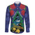 New Zealand Christmas In July Family Matching Off The Shoulder Long Sleeve Dress and Hawaiian Shirt Kowhai Tui Bird With Pohutukawa - Blue