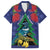 New Zealand Christmas In July Hawaiian Shirt Kowhai Tui Bird With Pohutukawa - Blue