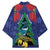 New Zealand Christmas In July Kimono Kowhai Tui Bird With Pohutukawa - Blue - Polynesian Pride