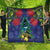 New Zealand Christmas In July Quilt Kowhai Tui Bird With Pohutukawa - Blue
