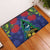 New Zealand Christmas In July Rubber Doormat Kowhai Tui Bird With Pohutukawa - Blue