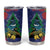 New Zealand Christmas In July Tumbler Cup Kowhai Tui Bird With Pohutukawa - Blue