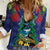 New Zealand Christmas In July Women Casual Shirt Kowhai Tui Bird With Pohutukawa - Blue