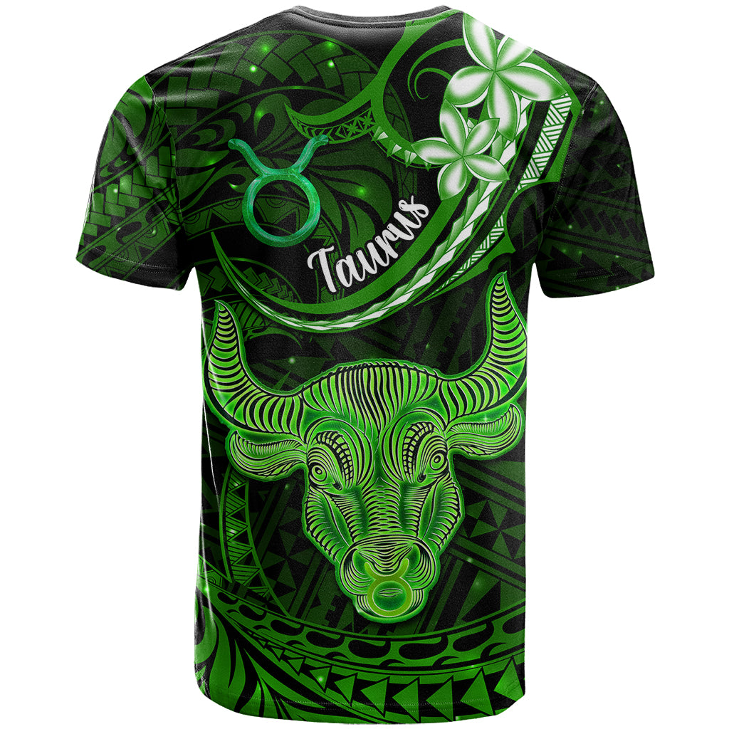 Polynesian Pride Taurus Zodiac T Shirt Astrological Sign Tribal Plumeria Green Galaxy LT14 - Polynesian Pride