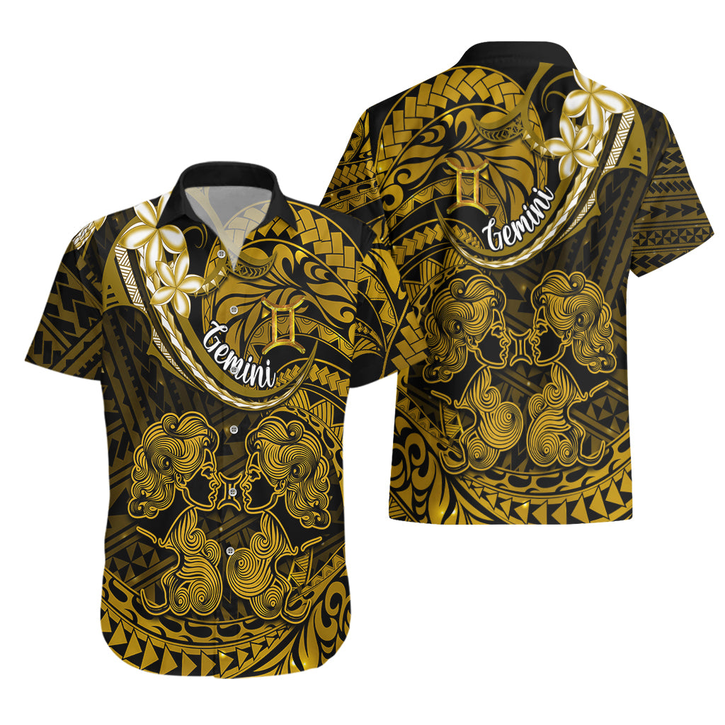 Polynesian Pride Gemini Zodiac Hawaiian Shirt Astrological Sign Tribal Plumeria Gold Galaxy LT14 - Polynesian Pride