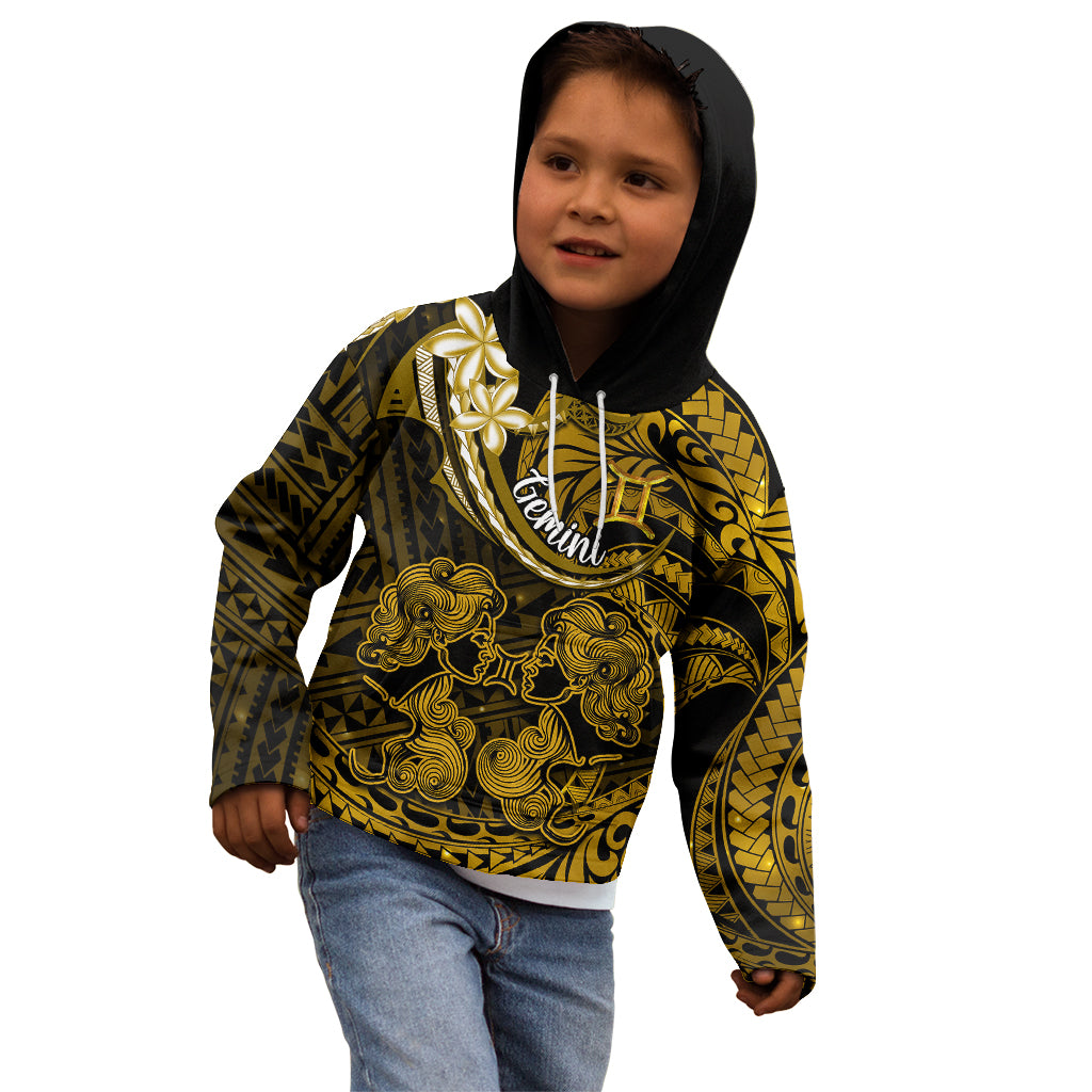 Polynesian Pride Gemini Zodiac Kid Hoodie Astrological Sign Tribal Plumeria Gold Galaxy LT14 - Polynesian Pride