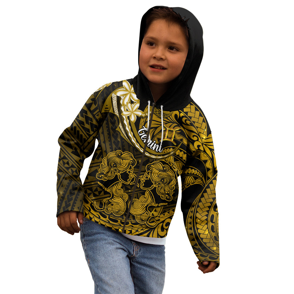 Polynesian Pride Gemini Zodiac Kid Hoodie Astrological Sign Tribal Plumeria Gold Galaxy LT14 - Polynesian Pride