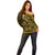 Polynesian Pride Gemini Zodiac Off Shoulder Sweater Astrological Sign Tribal Plumeria Gold Galaxy LT14 - Polynesian Pride