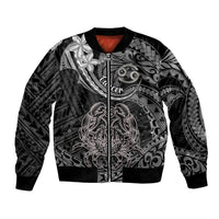 Polynesian Pride Cancer Zodiac Bomber Jacket Astrological Sign Tribal Plumeria Grey Galaxy LT14 Unisex Grey - Polynesian Pride