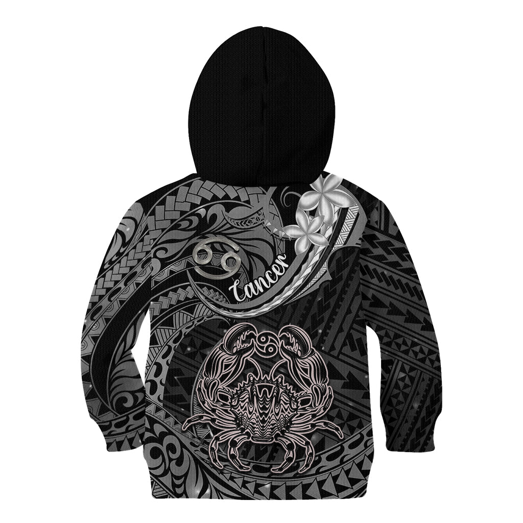 Polynesian Pride Cancer Zodiac Kid Hoodie Astrological Sign Tribal Plumeria Grey Galaxy LT14 - Polynesian Pride