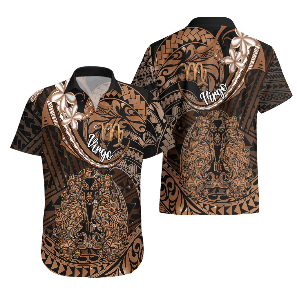 Polynesian Pride Virgo Zodiac Hawaiian Shirt Astrological Sign Tribal Plumeria Brown Galaxy LT14 - Polynesian Pride