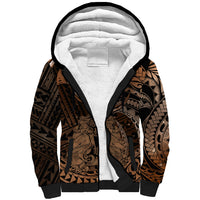 Polynesian Pride Virgo Zodiac Sherpa Hoodie Astrological Sign Tribal Plumeria Brown Galaxy LT14 Unisex Brown - Polynesian Pride