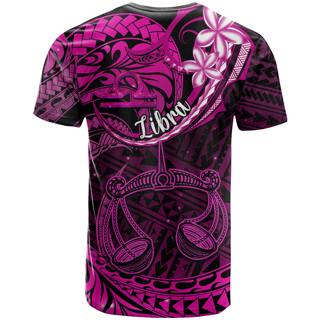 Polynesian Pride Libra Zodiac T Shirt Astrological Sign Tribal Plumeria Pink Galaxy LT14 - Polynesian Pride