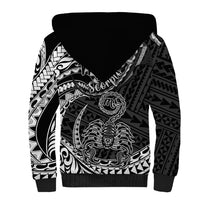 Polynesian Pride Scorpio Zodiac Sherpa Hoodie Astrological Sign Tribal Plumeria Black LT14 - Polynesian Pride