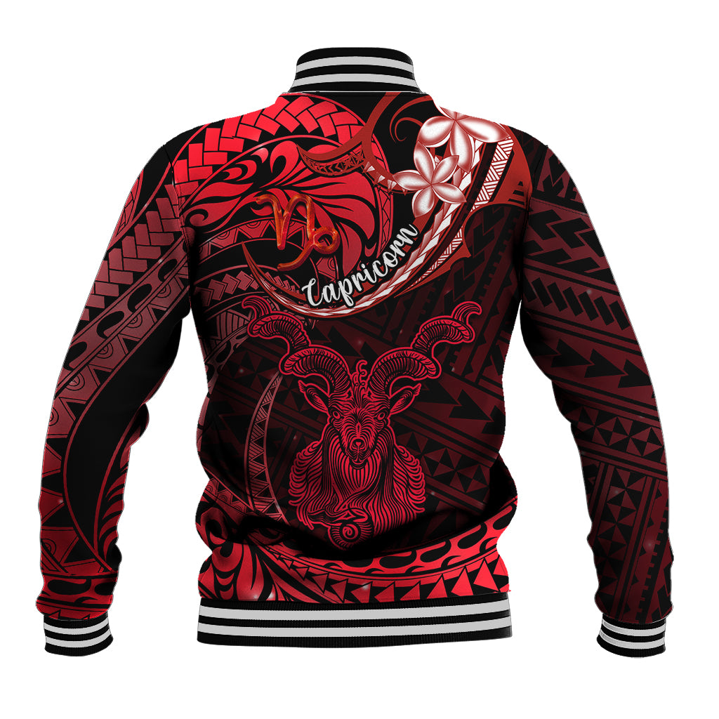 Polynesian Pride Capricorn Zodiac Baseball Jacket Astrological Sign Tribal Plumeria Red Galaxy LT14 - Polynesian Pride