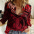 Polynesian Pride Capricorn Zodiac Women Casual Shirt Astrological Sign Tribal Plumeria Red Galaxy LT14 Female Red - Polynesian Pride