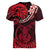 Polynesian Pride Capricorn Zodiac Women V Neck T Shirt Astrological Sign Tribal Plumeria Red Galaxy LT14 - Polynesian Pride