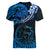 Polynesian Pride Aquarius Zodiac Women V Neck T Shirt Astrological Sign Tribal Plumeria Blue Galaxy LT14 - Polynesian Pride