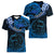 Polynesian Pride Aquarius Zodiac Women V Neck T Shirt Astrological Sign Tribal Plumeria Blue Galaxy LT14 - Polynesian Pride
