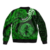 Polynesian Pride Pisces Zodiac Bomber Jacket Astrological Sign Tribal Plumeria Green Galaxy LT14 - Polynesian Pride