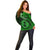 Polynesian Pride Pisces Zodiac Off Shoulder Sweater Astrological Sign Tribal Plumeria Green Galaxy LT14 - Polynesian Pride