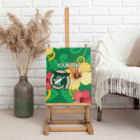 Custom Vanuatu Cricket Canvas Wall Art 2024 Tropical Flowers Version