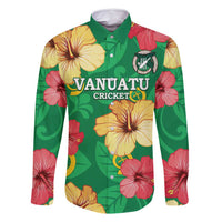 Custom Vanuatu Cricket Family Matching Mermaid Dress and Hawaiian Shirt 2024 Tropical Flowers Version