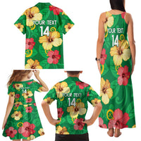 Custom Vanuatu Cricket Family Matching Tank Maxi Dress and Hawaiian Shirt 2024 Tropical Flowers Version
