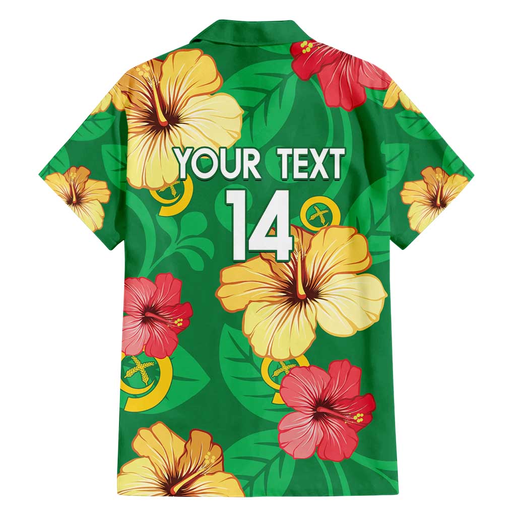 Custom Vanuatu Cricket Family Matching Tank Maxi Dress and Hawaiian Shirt 2024 Tropical Flowers Version