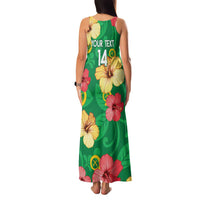 Custom Vanuatu Cricket Family Matching Tank Maxi Dress and Hawaiian Shirt 2024 Tropical Flowers Version