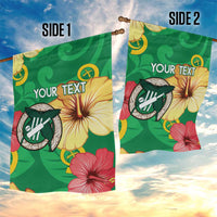Custom Vanuatu Cricket Garden Flag 2024 Tropical Flowers Version