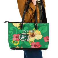 Custom Vanuatu Cricket Leather Tote Bag 2024 Tropical Flowers Version LT14 - Polynesian Pride