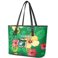 Custom Vanuatu Cricket Leather Tote Bag 2024 Tropical Flowers Version LT14 - Polynesian Pride