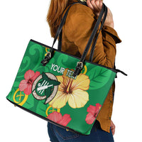 Custom Vanuatu Cricket Leather Tote Bag 2024 Tropical Flowers Version LT14 - Polynesian Pride