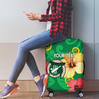 Custom Vanuatu Cricket Luggage Cover 2024 Tropical Flowers Version LT14 - Polynesian Pride