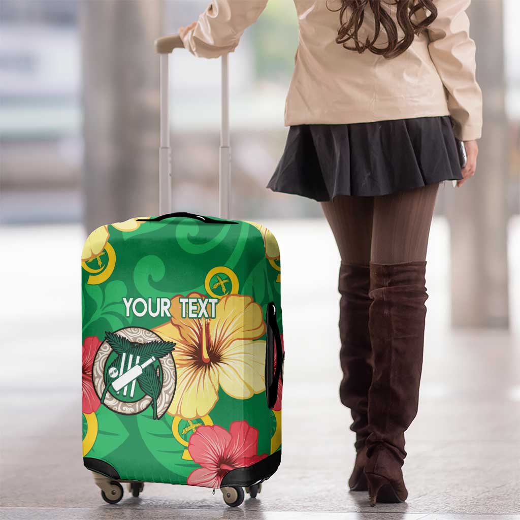 Custom Vanuatu Cricket Luggage Cover 2024 Tropical Flowers Version LT14 - Polynesian Pride