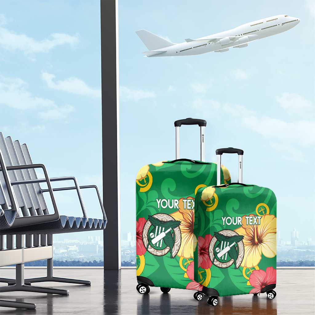 Custom Vanuatu Cricket Luggage Cover 2024 Tropical Flowers Version LT14 - Polynesian Pride